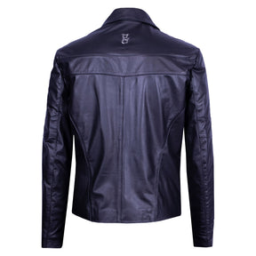 Classic collar leather jacket