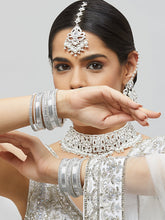 Silver Stone Indian Bangle Set