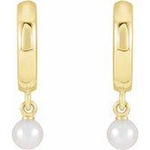 Cultured Seed Pearl Hoop Earrings in 14K Gold