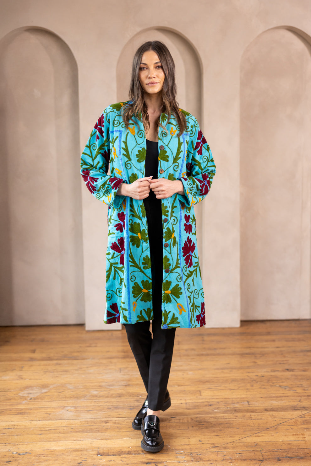 Malika Coats - Turquoise Blue