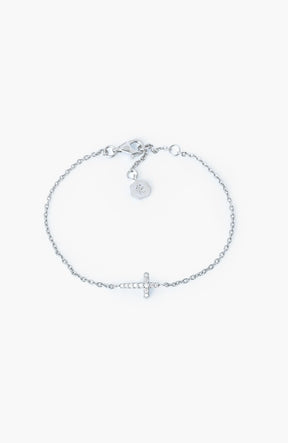 Dainty Luminous Cross Pave Bracelet