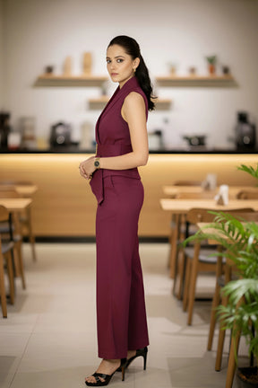 Wine Waist Coat & Trouser