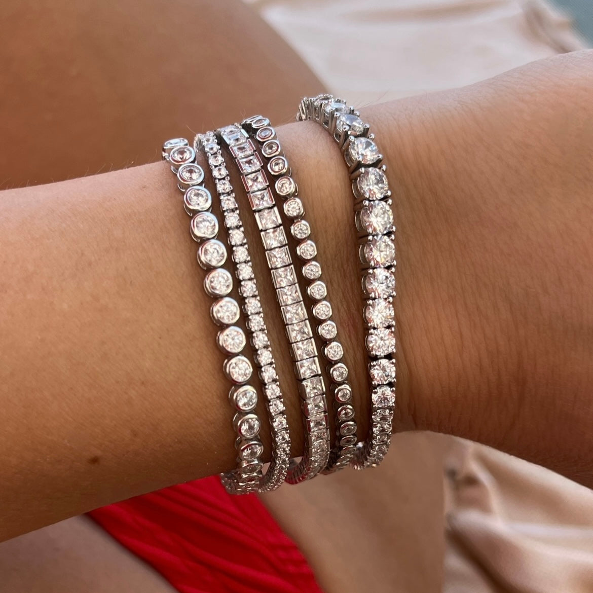 THE PRINCESS CUT CHANNEL SET TENNIS BRACELET