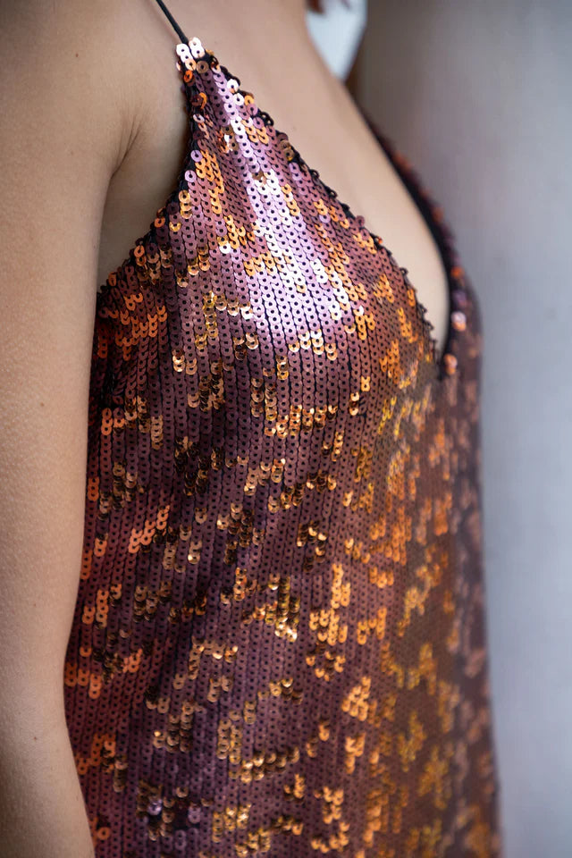 Silhouette Sequin Dress – Copper