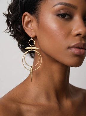 Solstice Brass Chandelier Earrings