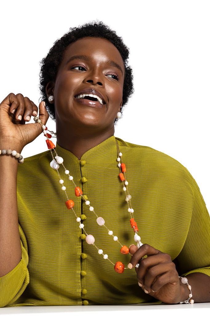 Abisola Pearl & Coral Necklace