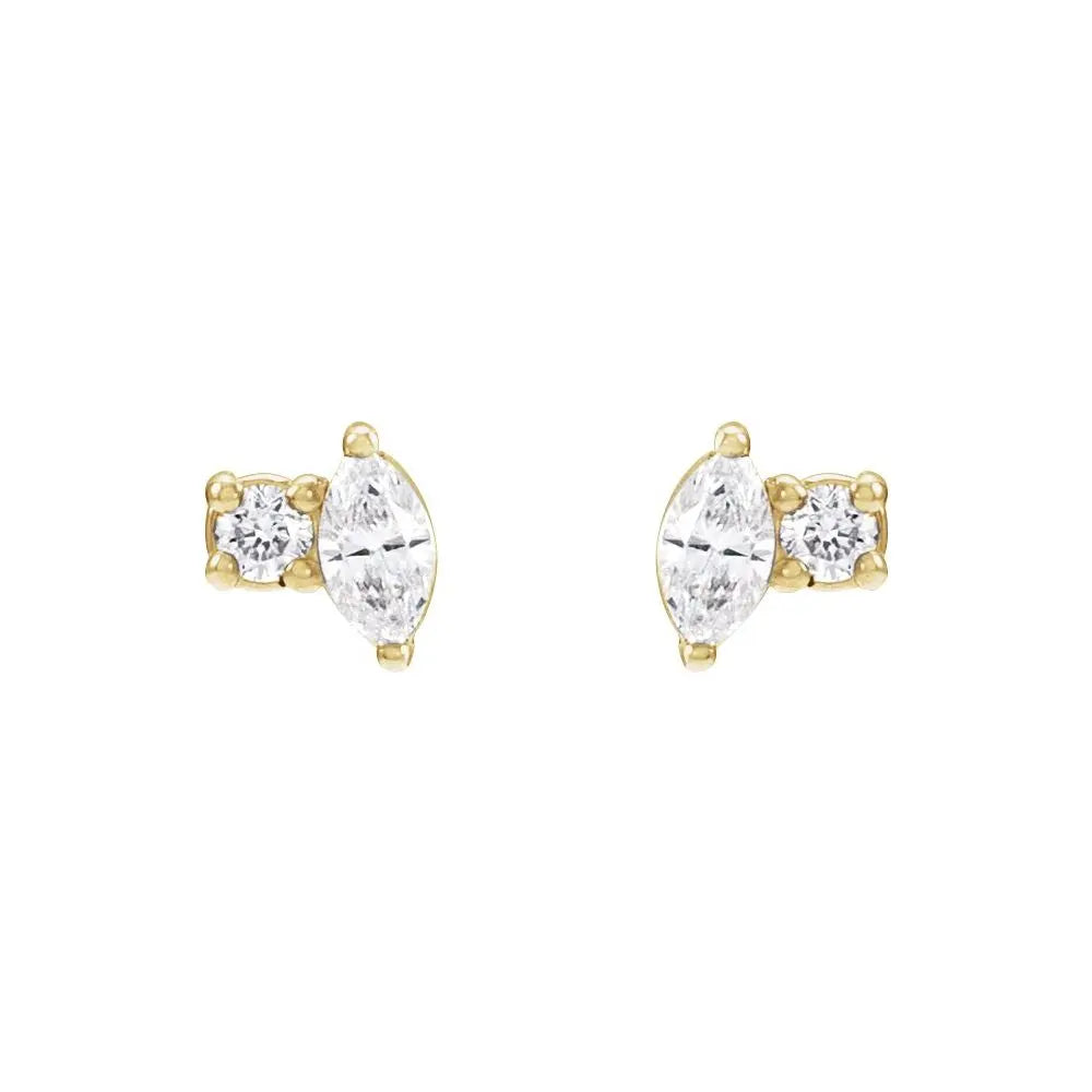 .08 CT Natural Diamond Earrings in 14K Gold