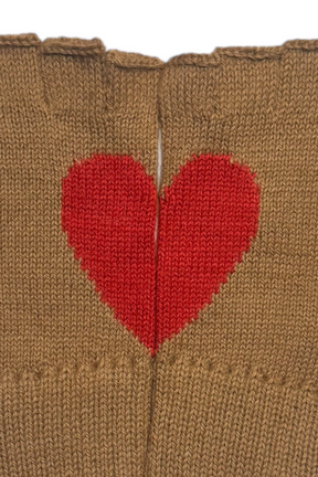 Heart fingerless alpaca gloves