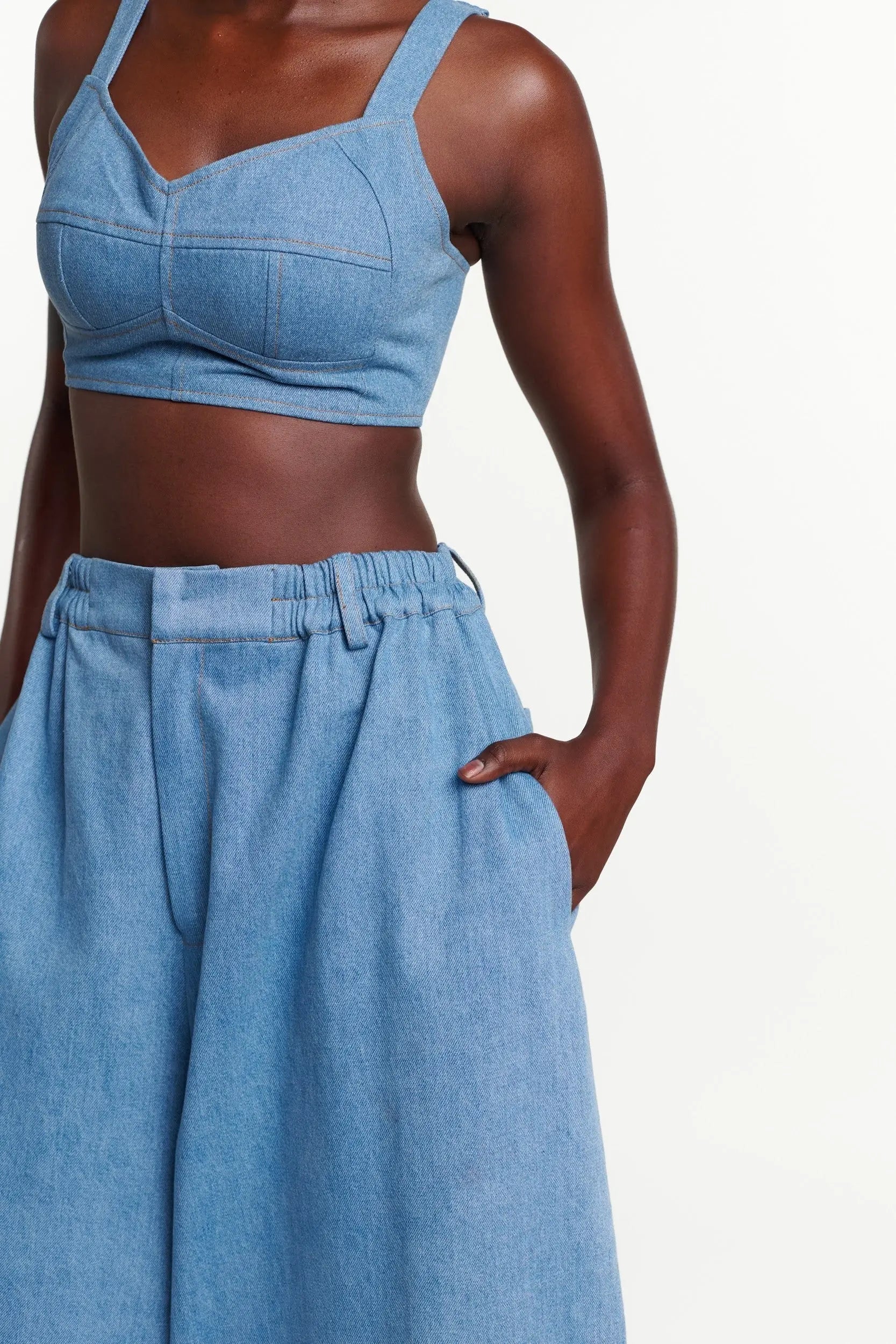 Light Denim SERENA Crop Top