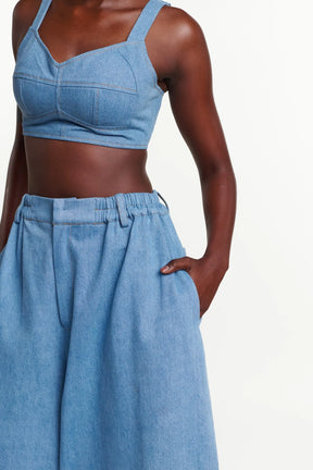 Light Denim SERENA Crop Top
