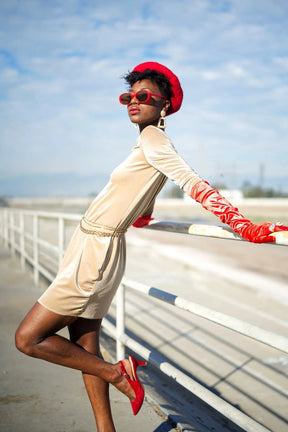 Fall into Fabulous Twiggy Dress “Nude”