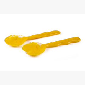 Resin Salad Server- Pink , Yellow  (Set of 2), 12.40 x 3.93 Inches