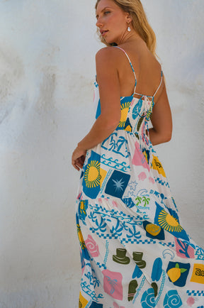 Sea Dreamer Strappy Midi Dress - Santorini