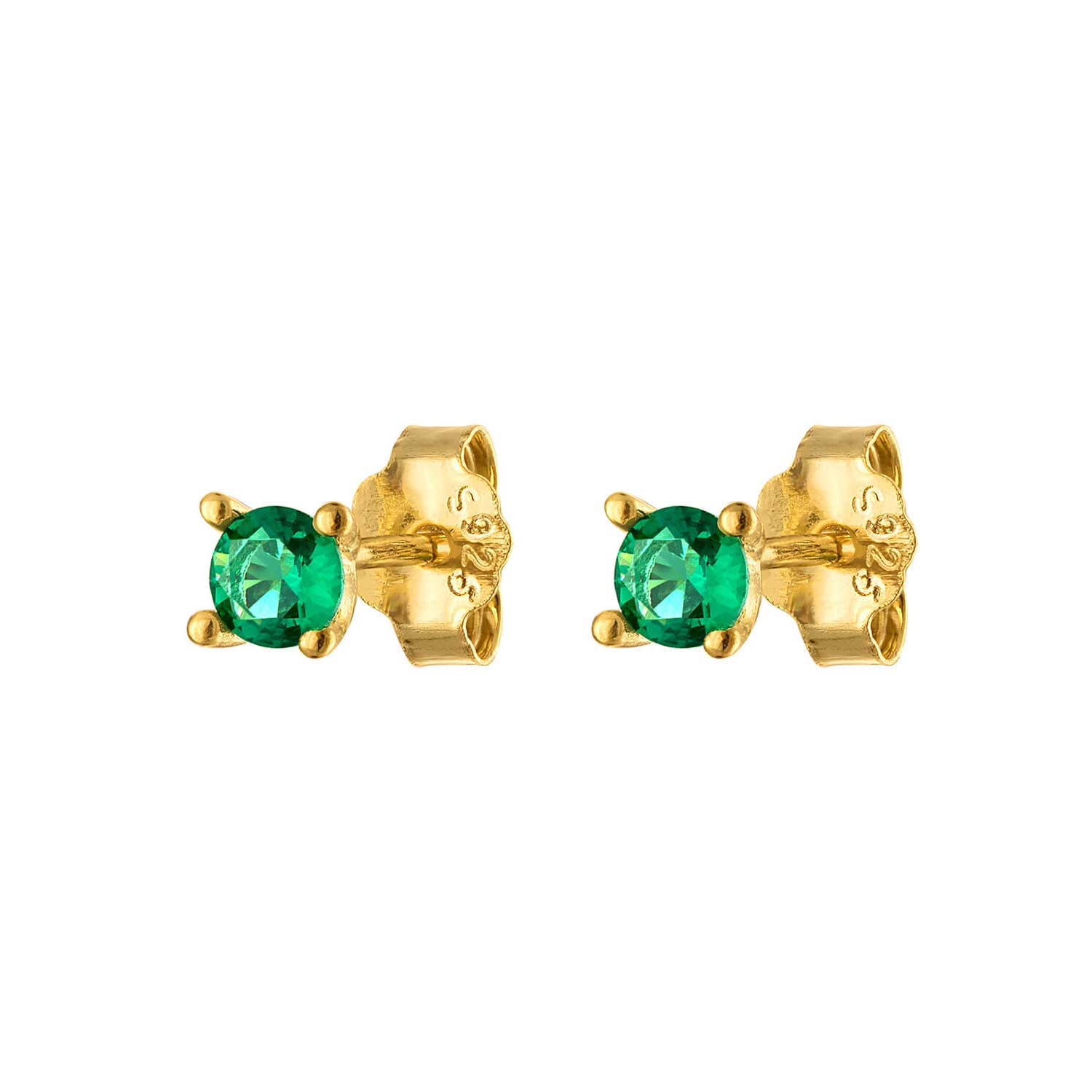 Single Round Green Stud Earring
