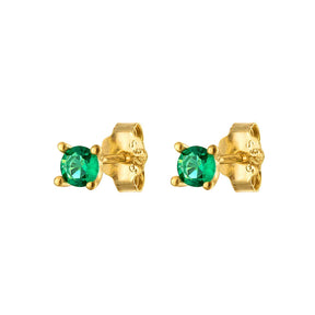 Single Round Green Stud Earring