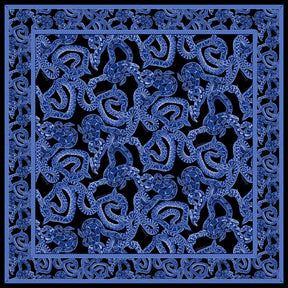Silk Serpent Noir Scarf - Large