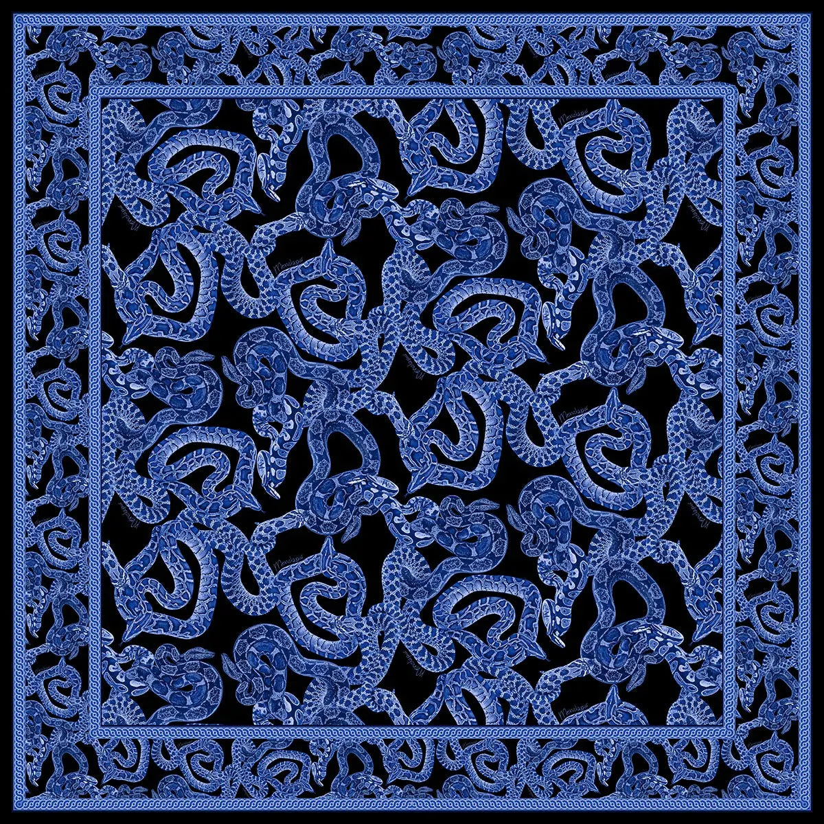 Silk Serpent Noir Scarf