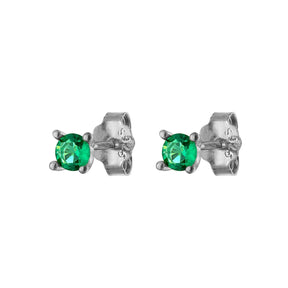 Single Round Green Stud Earring