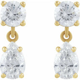 1 1/6 CT Lab-Grown Diamond Two-Stone Earrings in 14K Gold