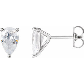 1 1/2 CT Lab-Grown Pear Diamond Stud Earrings in 14K Gold