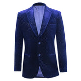 Blue velvet blazer with sequins