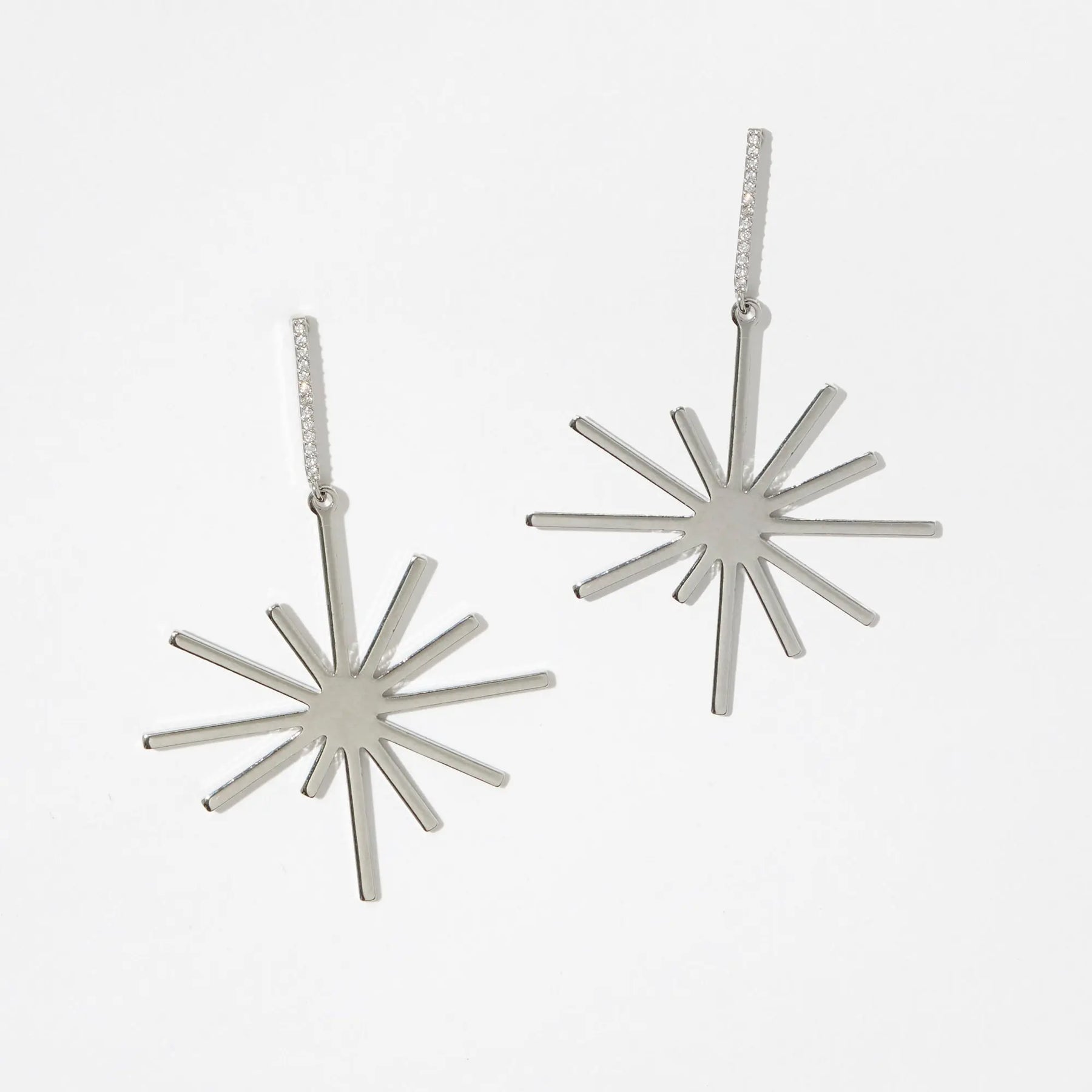 White Gold Starlight Earrings