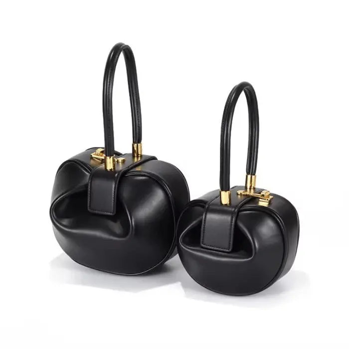 Luxury Genuine Leather Mini Round Handbag