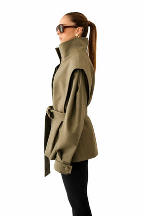 Structured Belted Peplum Jacket
