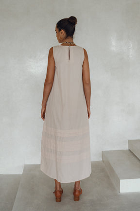 Beloved Cara Slip on Cotton Maxi Dress - Cream