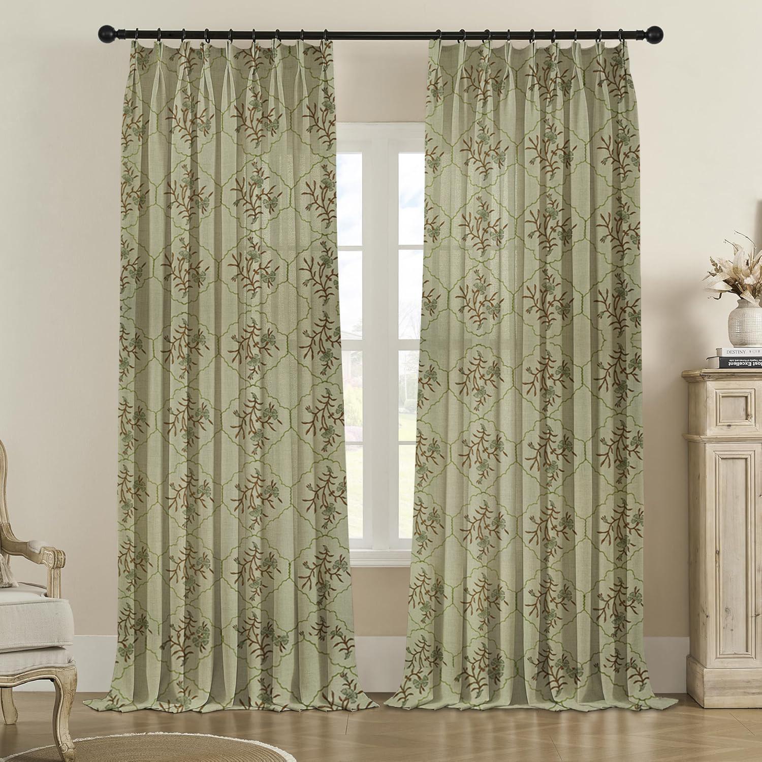 Boho Hanging Pure Linen Pleated Curtain  - Vidhya