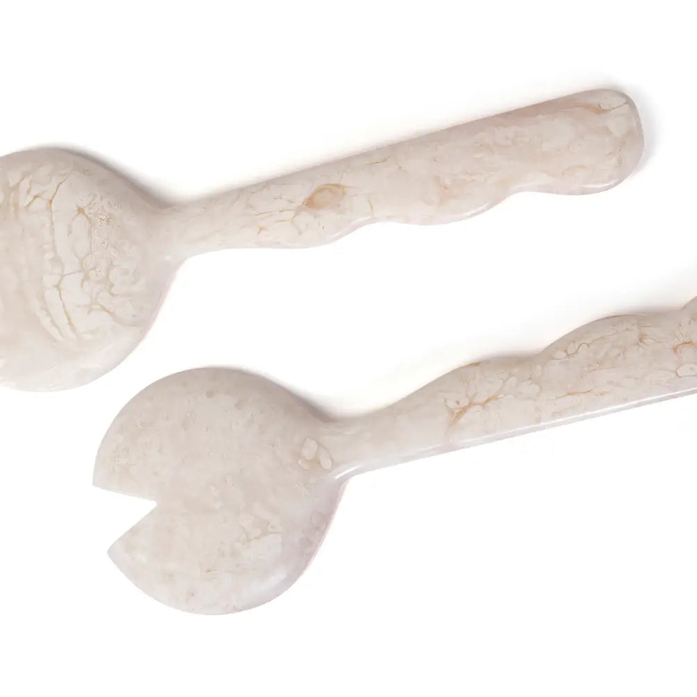 Resin Salad Server-Vanilla  (Set of 2), 12.40 x 3.93 Inches