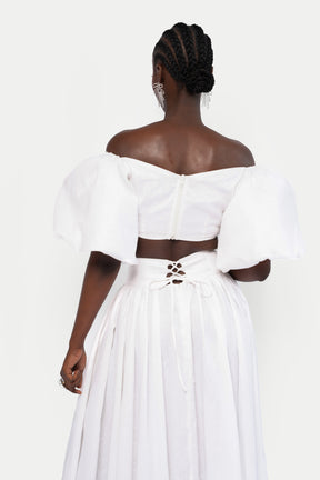 Linen DANI Maxi skirt in White