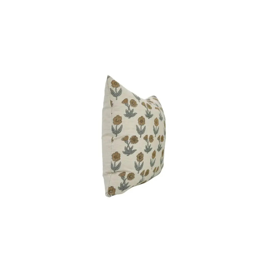 Heritage Block Design Linen Blend Pillow Cover - Kirti
