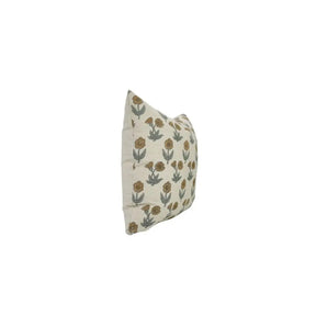 Heritage Block Design Linen Blend Pillow Cover - Kirti