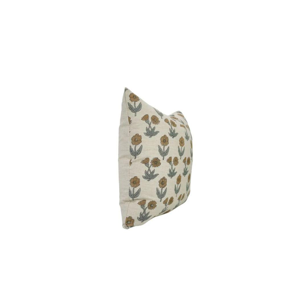 Heritage Block Design Linen Blend Pillow Cover - Kirti