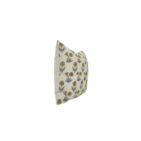Heritage Block Design Linen Blend Pillow Cover - Kirti