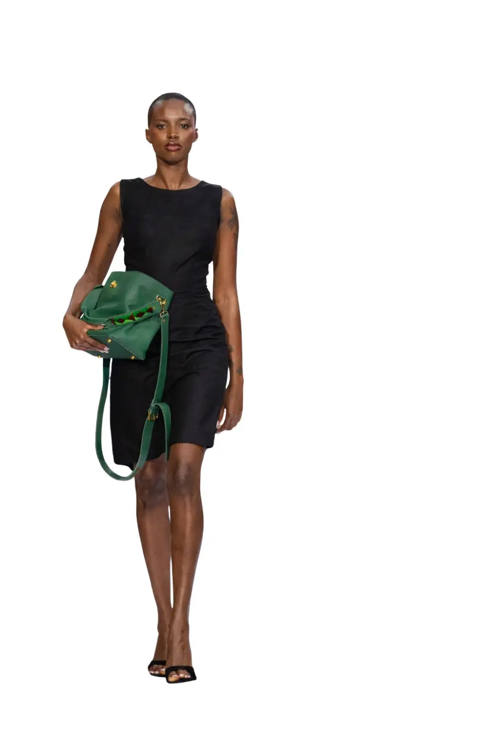Abelo Leather Mini Bucket Hand Bag - Beaded