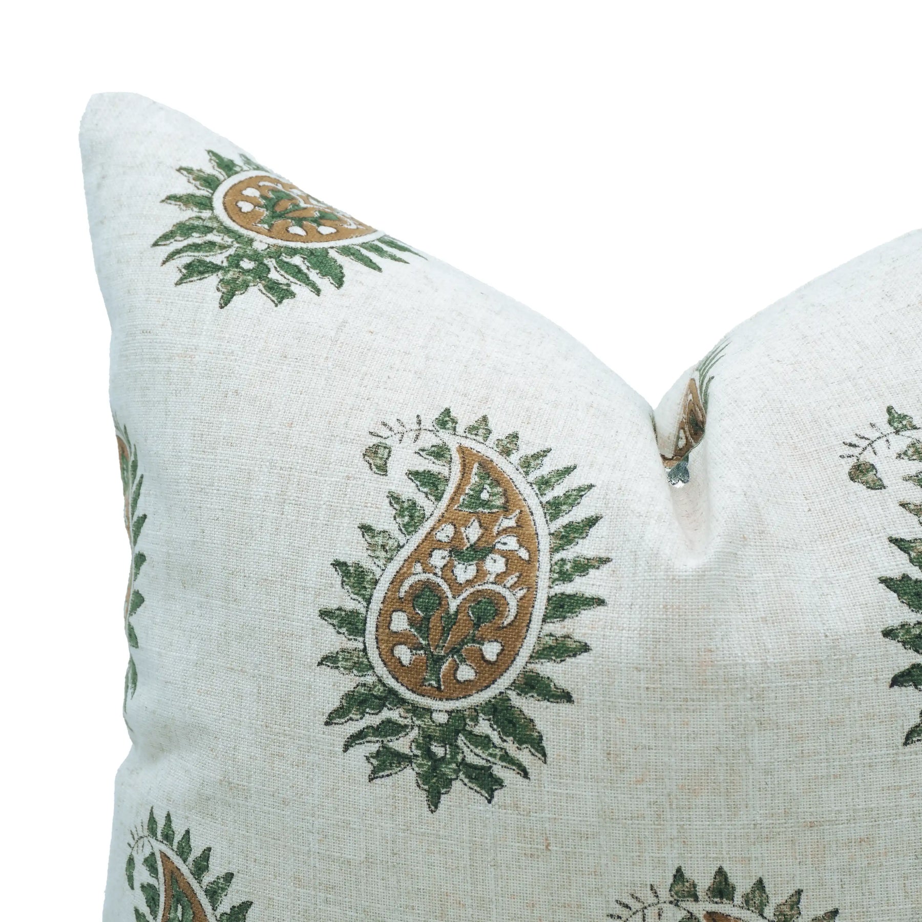 Decorative Block Print Heavy Viscose Linen Pillow Cover- Lakshita