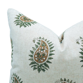 Decorative Block Print Heavy Viscose Linen Pillow Cover- Lakshita