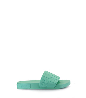 HERE EMBOSSED GREEN SANDALS