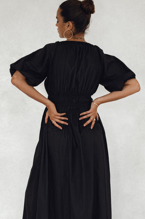 Kezas Cotton Maxi Dress - Black