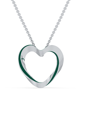 Lilo Color Heart Pendant - Silver