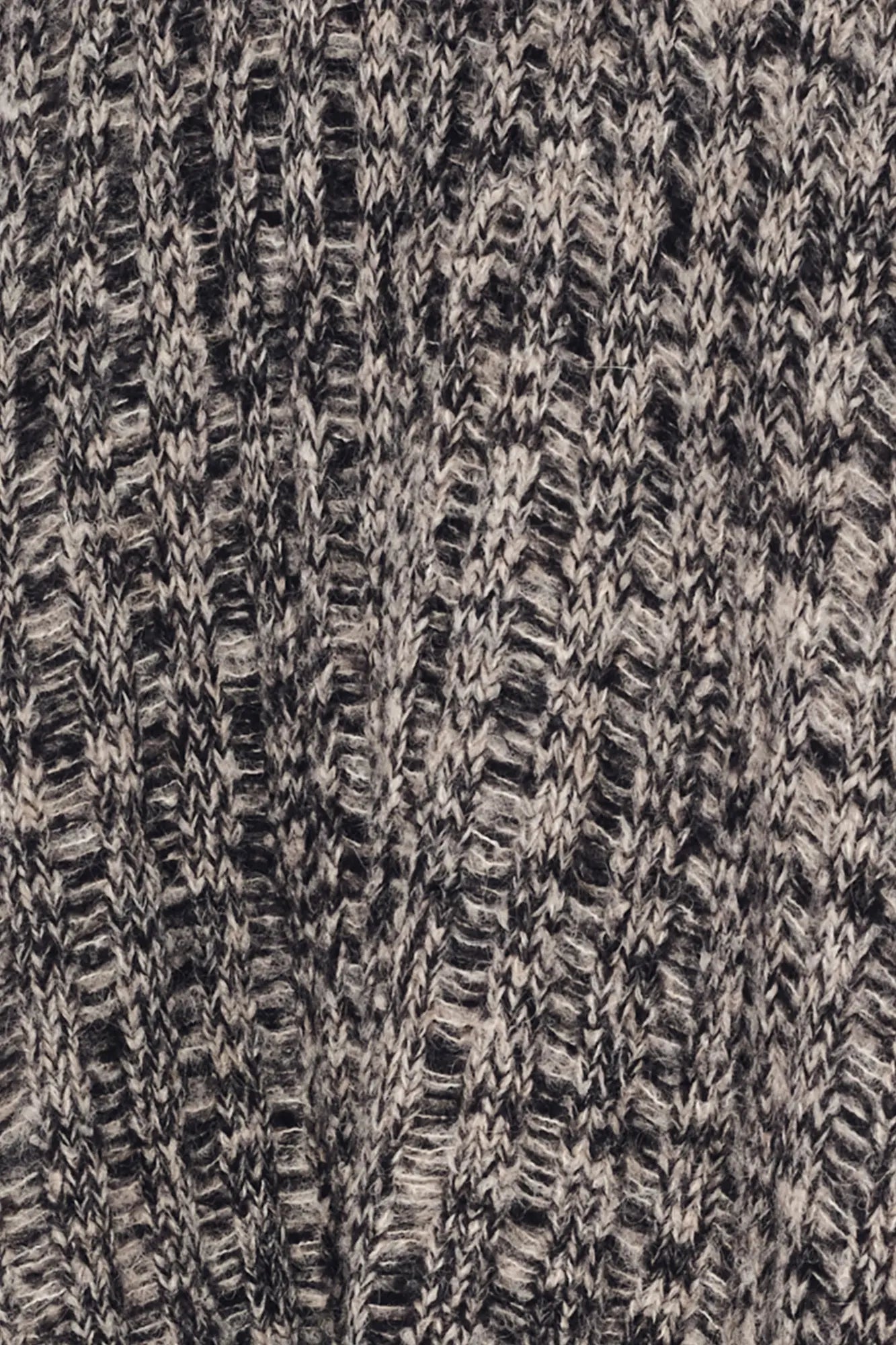 Amaris Alpaca Fringe Poncho | Black Melange