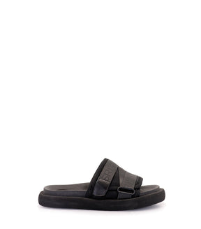Sporty Eco-Friendly Black Slides Alu