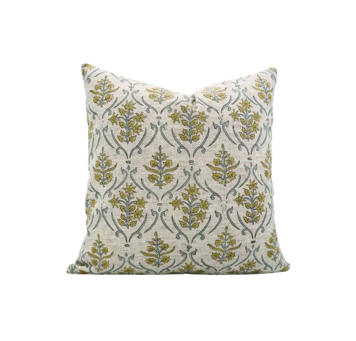 Natural Hand Block Printed Viscose Linen Pillow Cover - Vishal Pushp