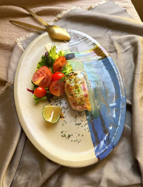 Abstract Blonde Serving Platter