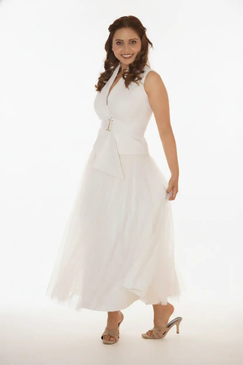 Ivory On Ivory Skirt Set– Minimalist Grace