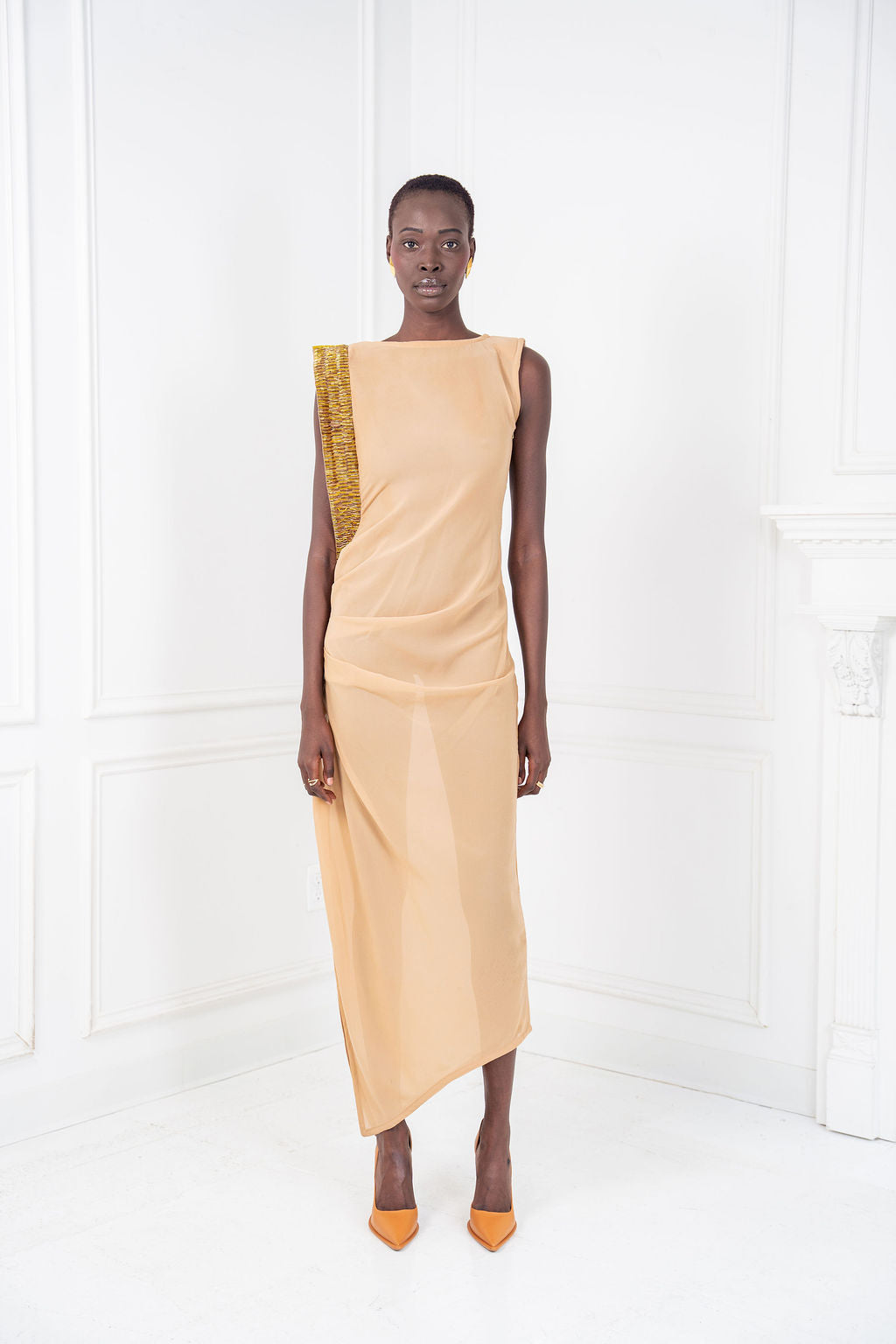 The Aurelia Beaded Silk Chiffon Gown