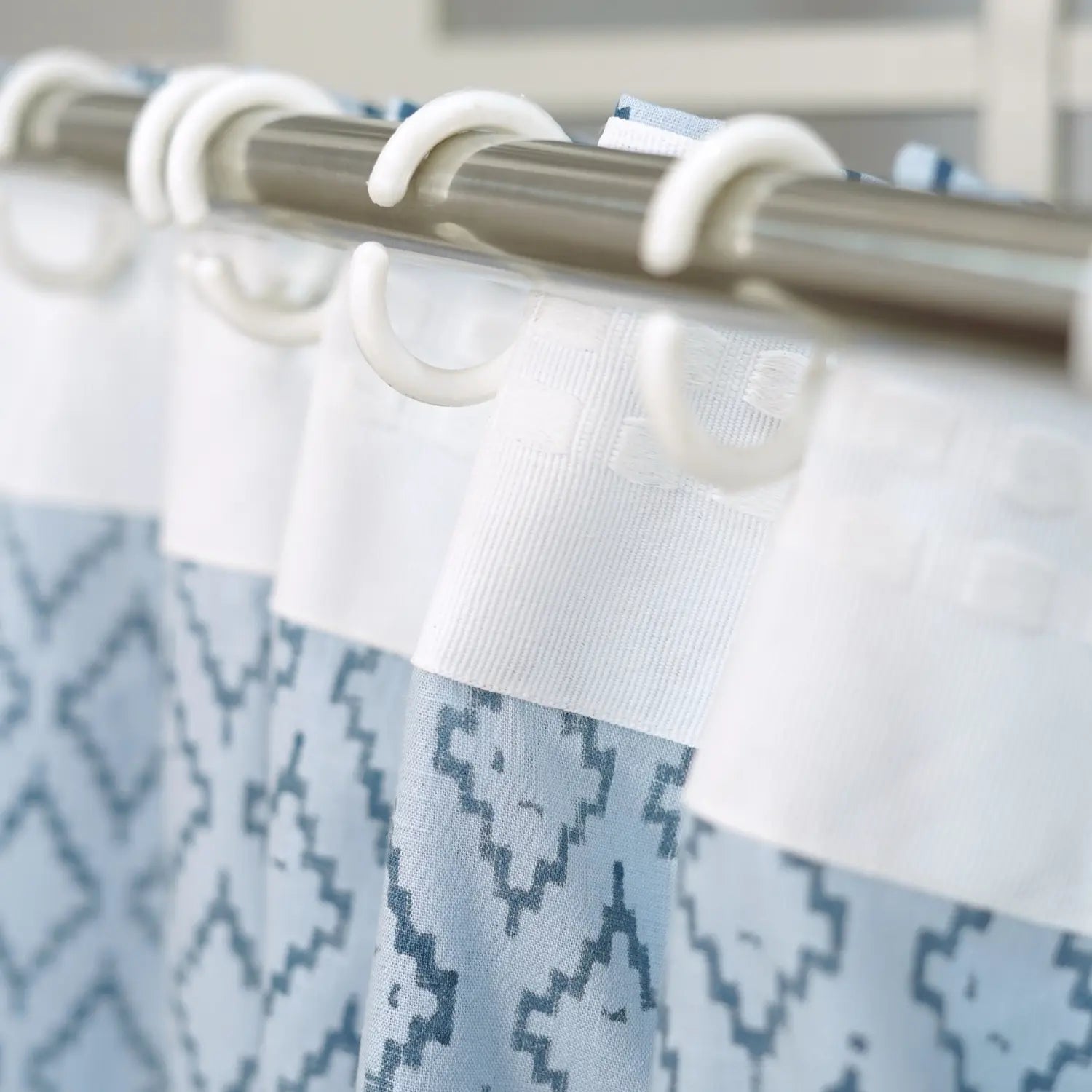 Hand Block Design Viscose Colored Linen Curtain - Drishtikon