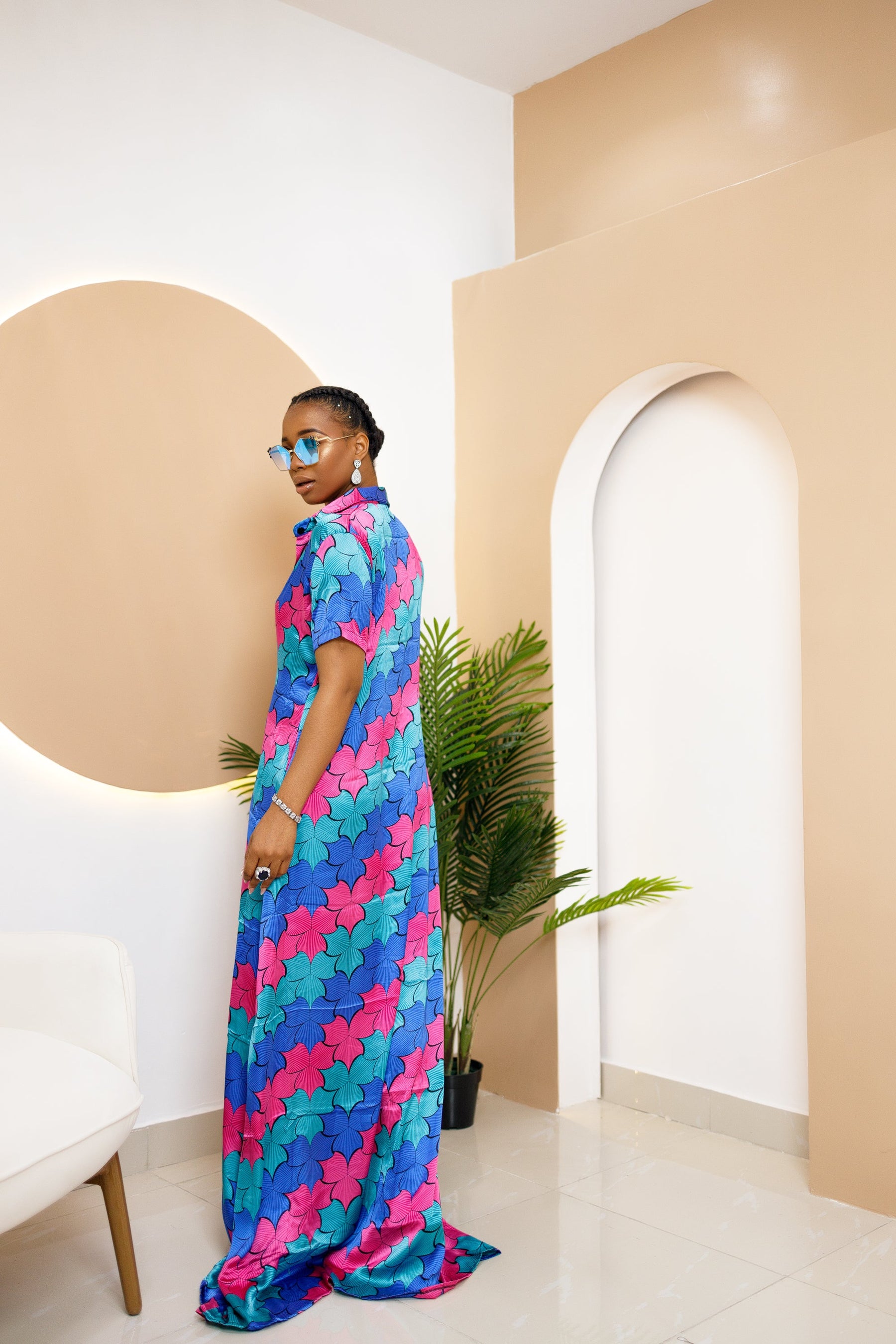 Nkeada Silk Ankara Kaftan